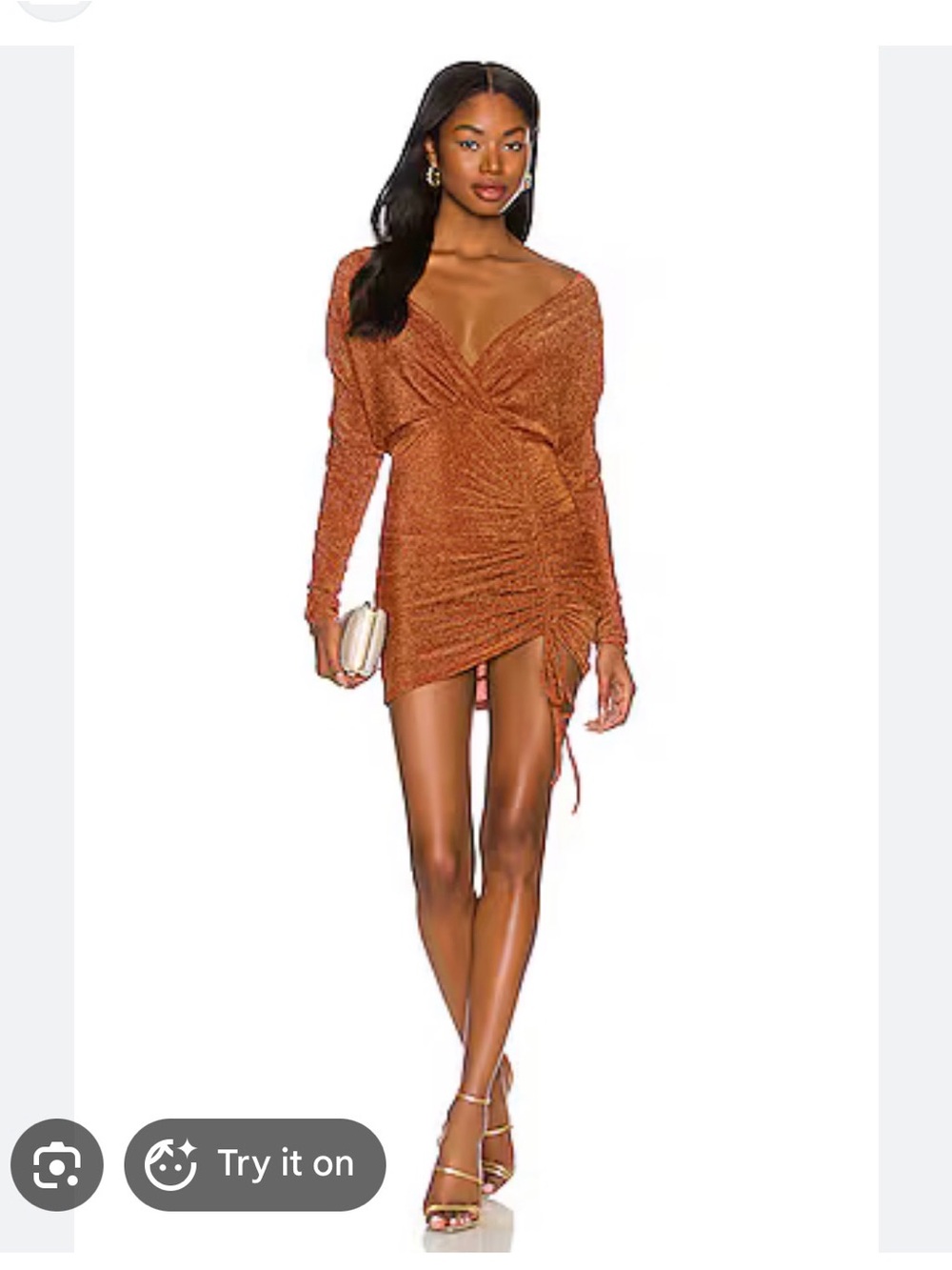 Genia Off shoulder V-Neck Mini Dress
